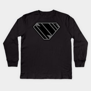 Indie SuperEmpowered (Black on Black Edition) Kids Long Sleeve T-Shirt